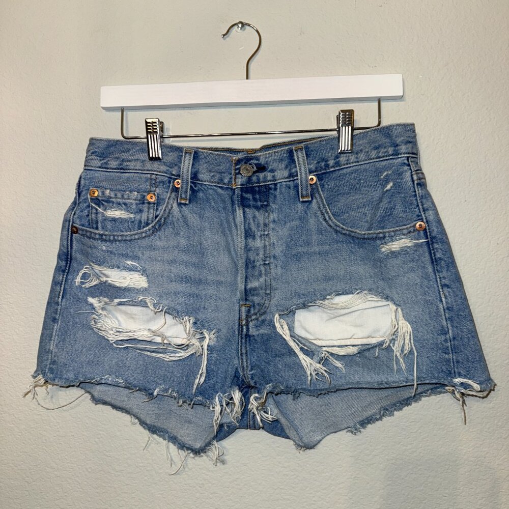 Levi's 501 Blue Jean Shorts Womens Size 28